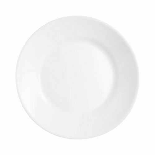 Assiette plate rond blanc verre opal Ø 19 cm Restaurant Arcoroc