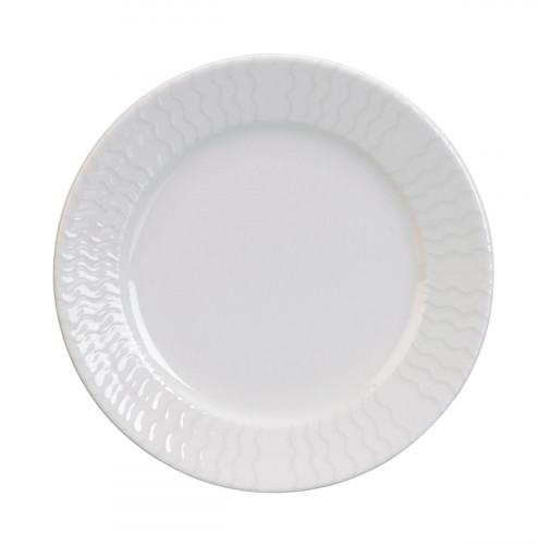 Assiette plate rond ivoire porcelaine vitrifiée Ø 23,9 cm Ondine Rak