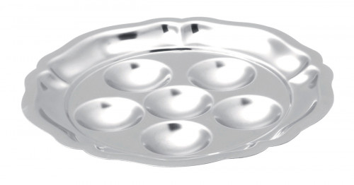 Plat à escargots 6 trous rond gris inox Ø 17,5 cm Pro.mundi