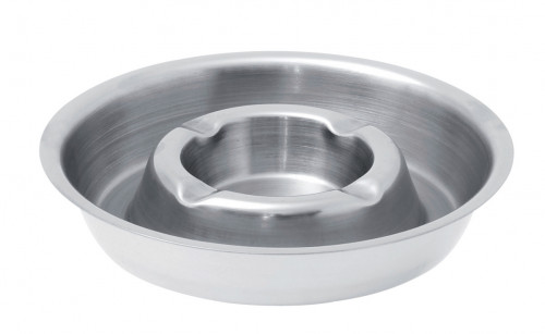 Cendrier rond gris inox Ø 15 cm 3 cm Pro.mundi