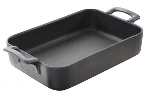 Plat rectangulaire noir porcelaine culinaire 16x11 cm Belle Cuisine Revol