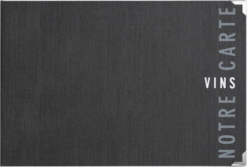 Carte des vins rectangulaire noir 4 vues ajoutables Artmenu