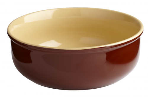 Plat à cassoulet rond brun grès émaillé Ø 18 cm Pro.mundi
