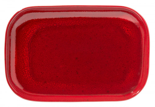 Assiette à steak rectangulaire rouge grès émaillé 29x19,5 cm Gres Couleur Pro.mundi
