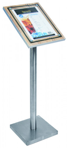 Porte-menu rectangulaire brun 1 pages Glass Star Securit