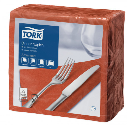 Serviette terracotta ouate de cellulose 39x39 cm Tork (150 pièces)