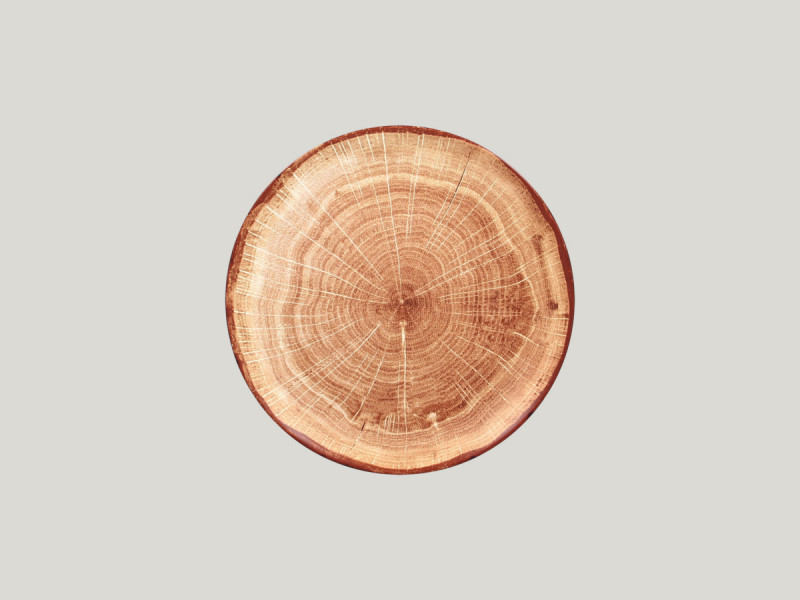 Assiette coupe plate rond timber porcelaine Ø 24 cm Woodart Rak