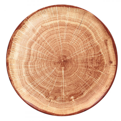 Assiette coupe plate rond timber porcelaine vitrifiée Ø 24 cm Woodart Rak