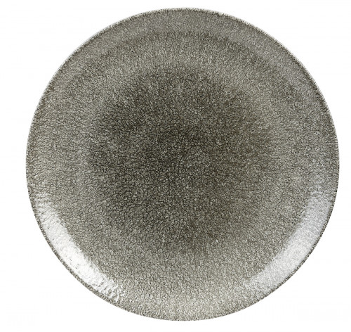 Plat rond noir porcelaine vitrifiée Ø 28,8 cm Raku Churchill