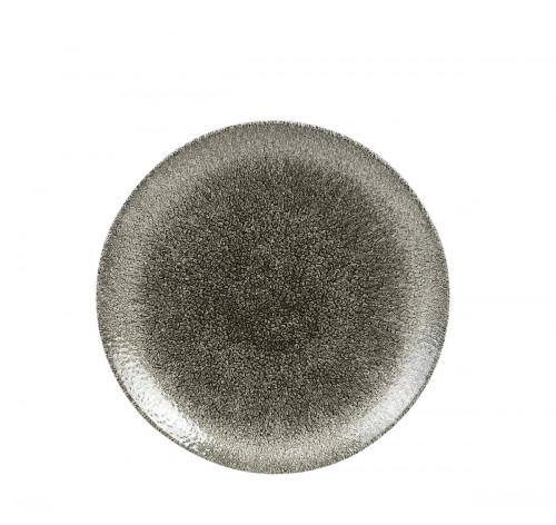 Plat rond noir porcelaine vitrifiée Ø 21,7 cm Raku Churchill