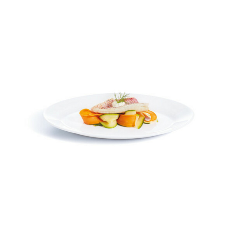 Assiette plate ovale blanc verre 29 cm Restaurant Blanc Arcoroc