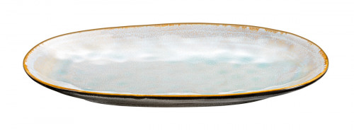 Plat ovale bleu grès émaillé 36 cm Shadow Medard De Noblat