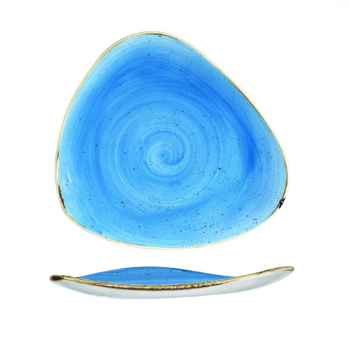 Assiette plate triangulaire Cornflower porcelaine vitrifiée Ø 26,5 cm 26,5x26,5 cm Stonecast Churchill