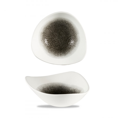 Bol triangulaire noir porcelaine vitrifiée 18,5 cm Raku Churchill