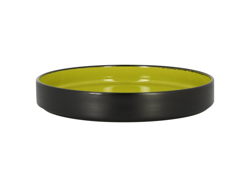 Assiette creuse rond vert porcelaine vitrifiée Ø 27 cm Fire Rak