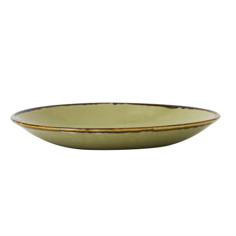 Assiette creuse rond vert porcelaine vitrifiée Ø 27,8 cm Harvest Dudson