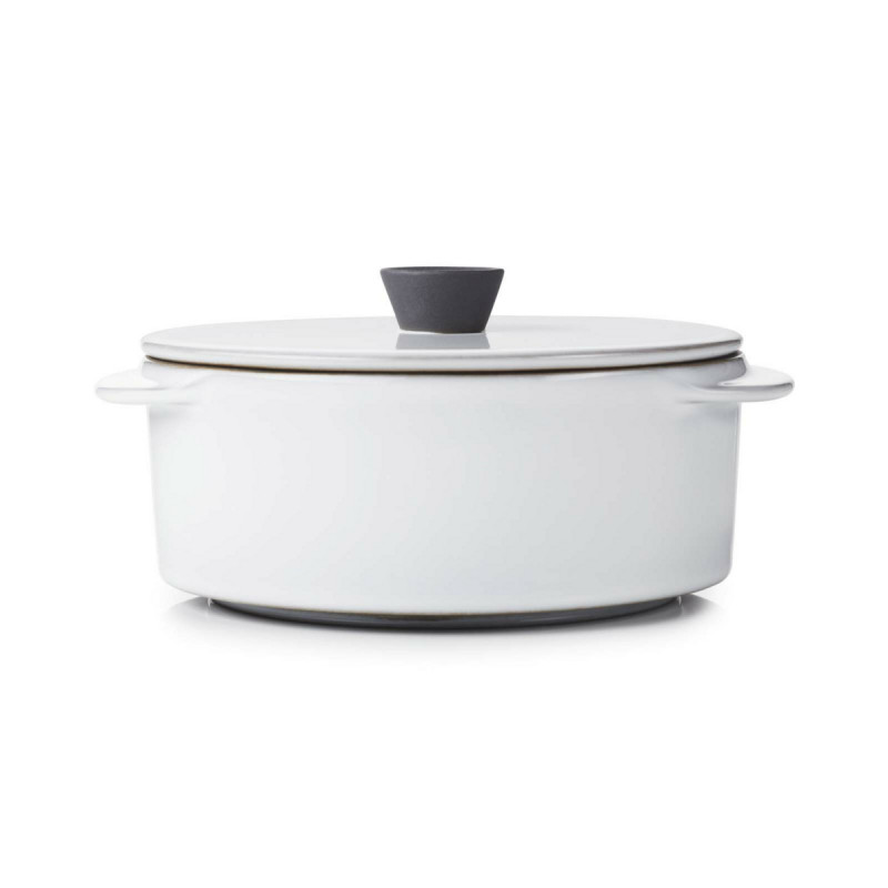 Cocotte avec couvercle rond blanc porcelaine culinaire Ø 12 cm Caractere Revol