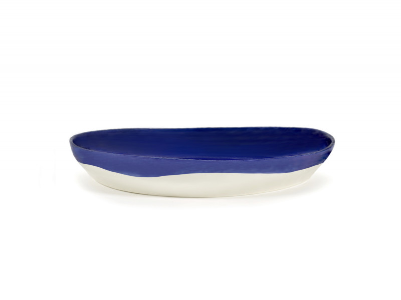 Plat rond lapis lazuli swirl - points blancs grès émaillé Ø 36 cm Feast By Ottolenghi Serax