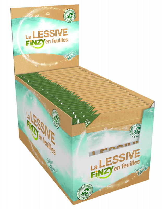 Lessive en feuille emballage individuel 40 doses Finzy