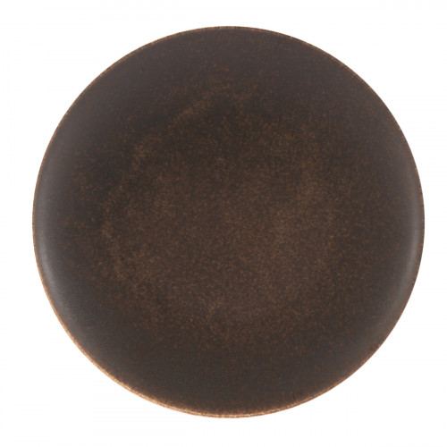 Assiette coupe plate rond brun porcelaine Ø 25 cm Airain Astera