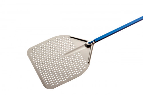 Pelle à pizza perforée aluminium anodisé 36x36 cm manche 150 cm Azzurra Gi Metal