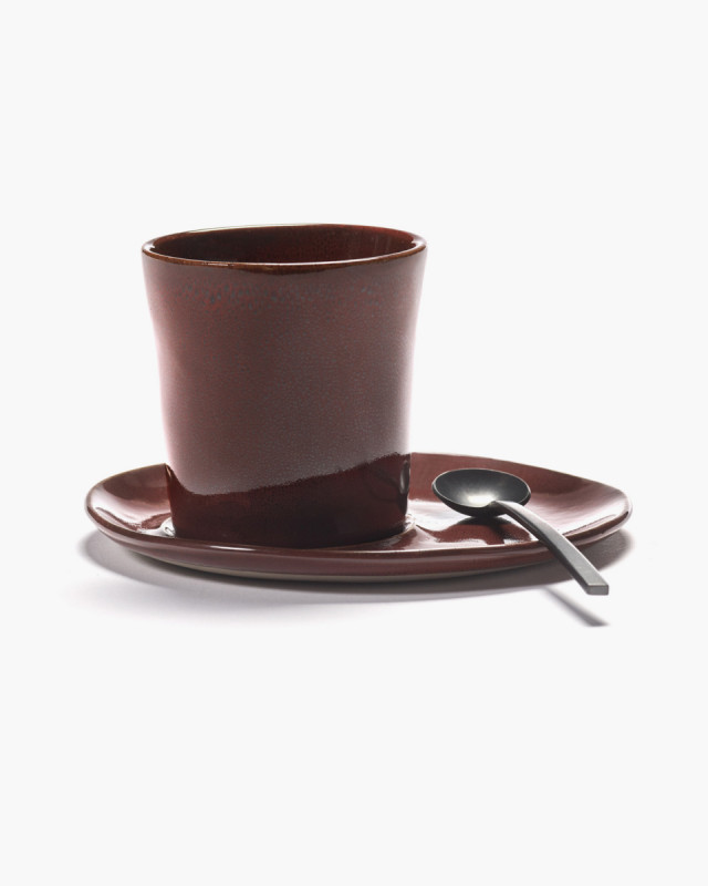 Sous tasse à café rond Venetian red grès émaillé 14,5 cm La Mère Serax