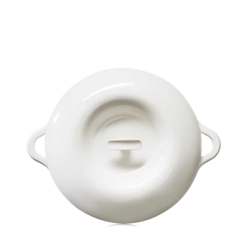 Cocotte avec couvercle pour induction rond Blanc albâtre porcelaine Ø 31 cm Bombance Revol