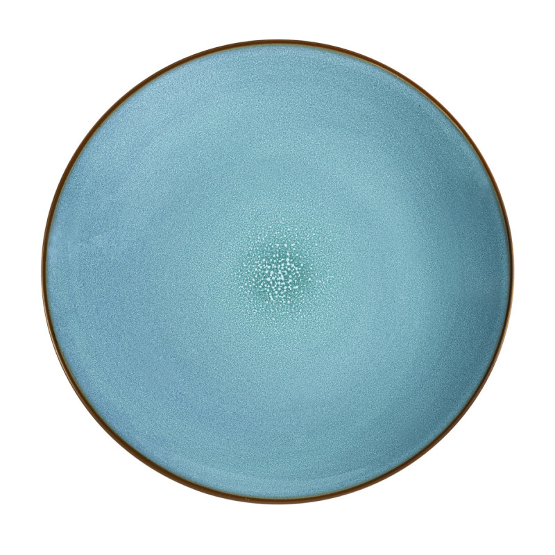 Assiette coupe plate rond turquoise grès Ø 26,5 cm Feeling Medard De Noblat