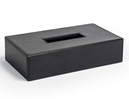 Boîte à mouchoirs rectangulaire noir plastique London Foh