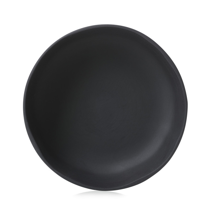 Assiette à bord droit rond noir porcelaine Ø 14 cm Caractère Revol