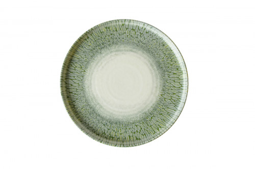 Assiette bord droit vert porcelaine vitrifiée Ø 26 cm Butterfly Dudson