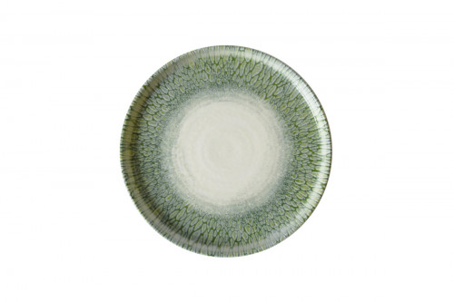 Assiette bord droit vert porcelaine vitrifiée Ø 21 cm Butterfly Dudson