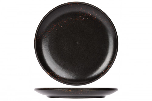 Assiette plate rond noir porcelaine Ø 28 cm Etna Proof