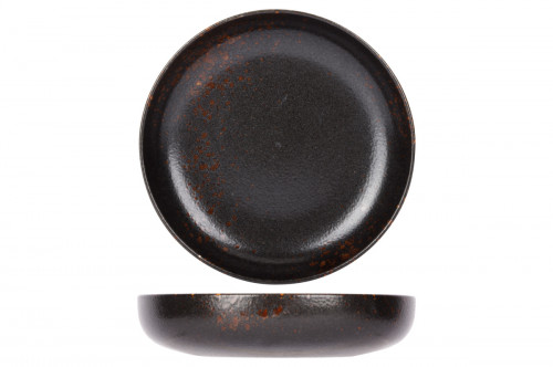 Assiette creuse rond noir porcelaine Ø 16 cm Etna Proof