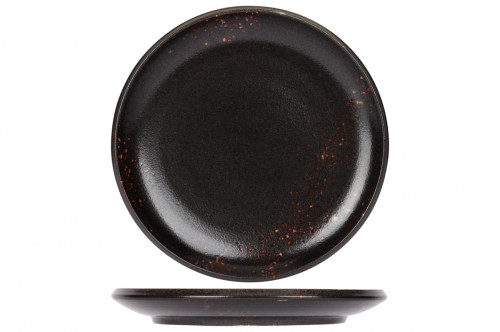 Assiette plate rond noir porcelaine Ø 24,5 cm Etna Proof