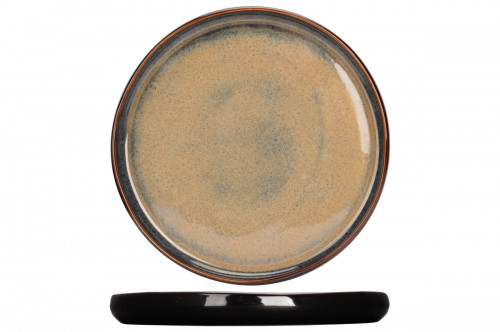Assiette de présentation rond noir porcelaine Ø 25 cm Bogota Proof
